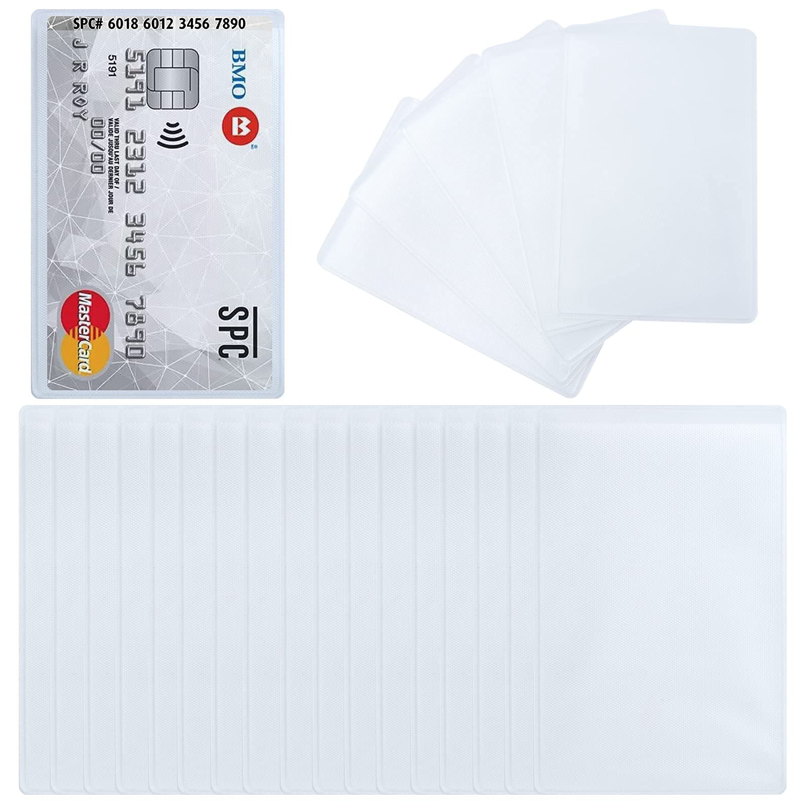 50pcs Credit Card Protector Sleeves Plastic Clear Waterproof Vertical ID Card Holder for Bank Social Security Medicare Business Insurance Card, 9.3cmร6.5cm โ image 1