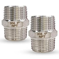 1" Male x 1" Male Hex Nipple Pipe Fittings, 304