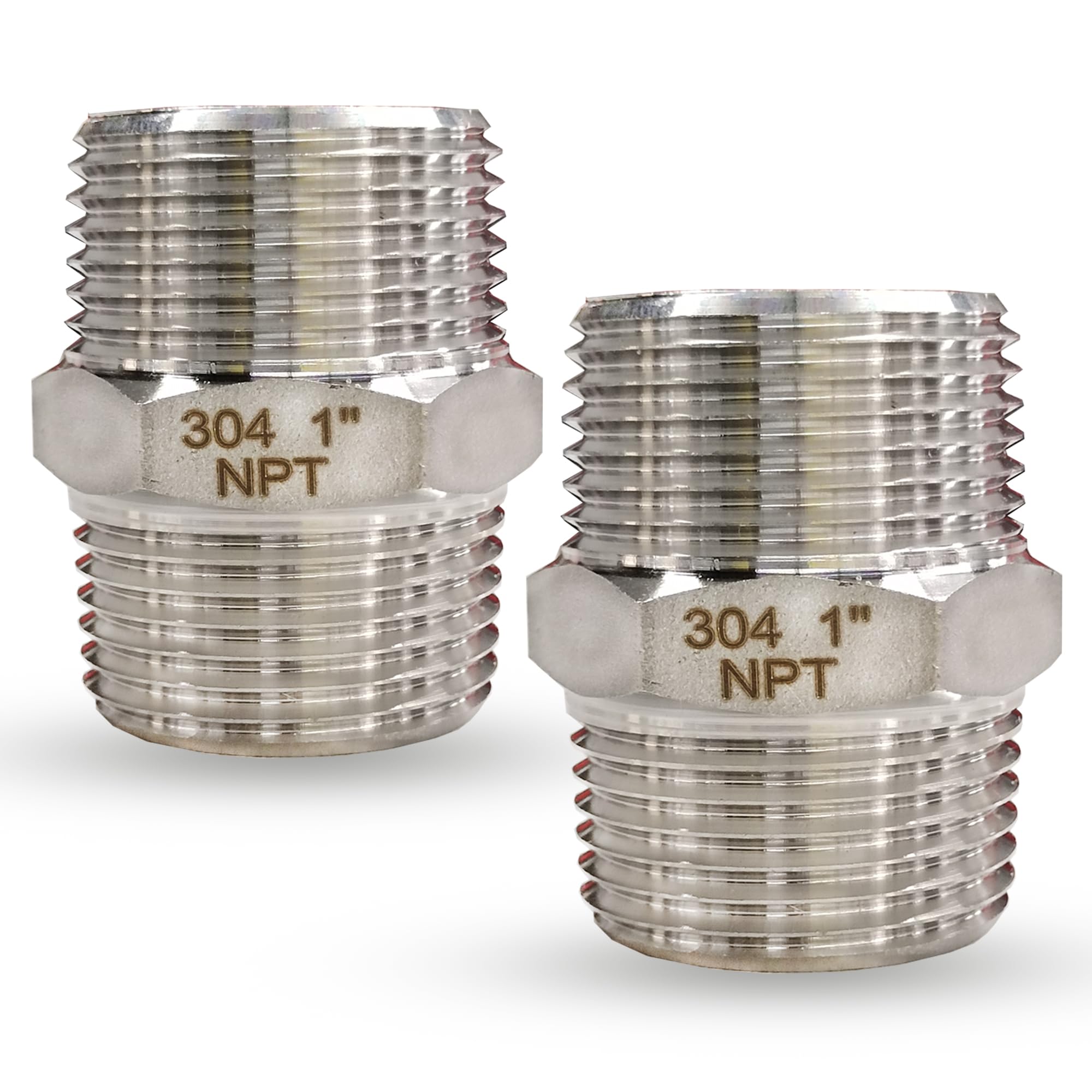 1" Male x 1" Male Hex Nipple Pipe Fittings, 304