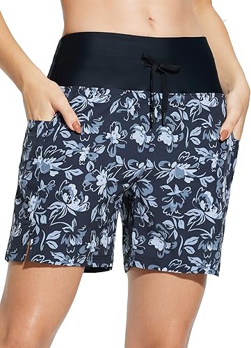 baleaf Women's Swim Board Shorts High Waisted Swimsuits Bottoms