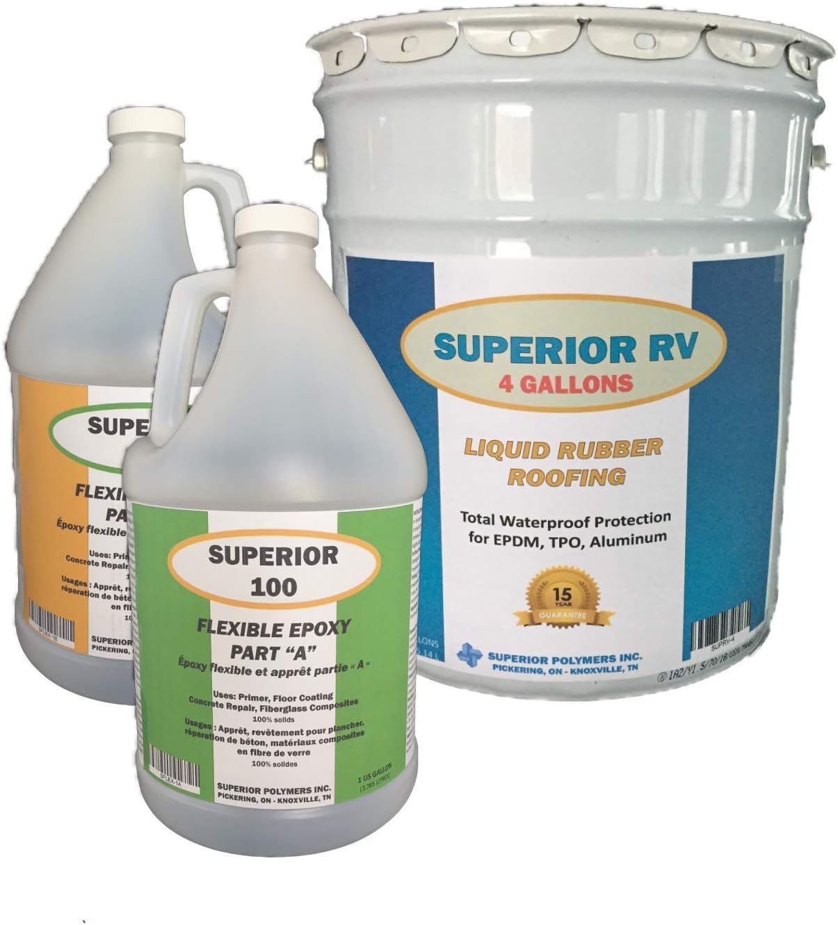 Superior RV Roof Coating Kit for Alpha, EPDM, PREVIOUSLY Coated ROOF up to 40ft RV: Home Improvement
