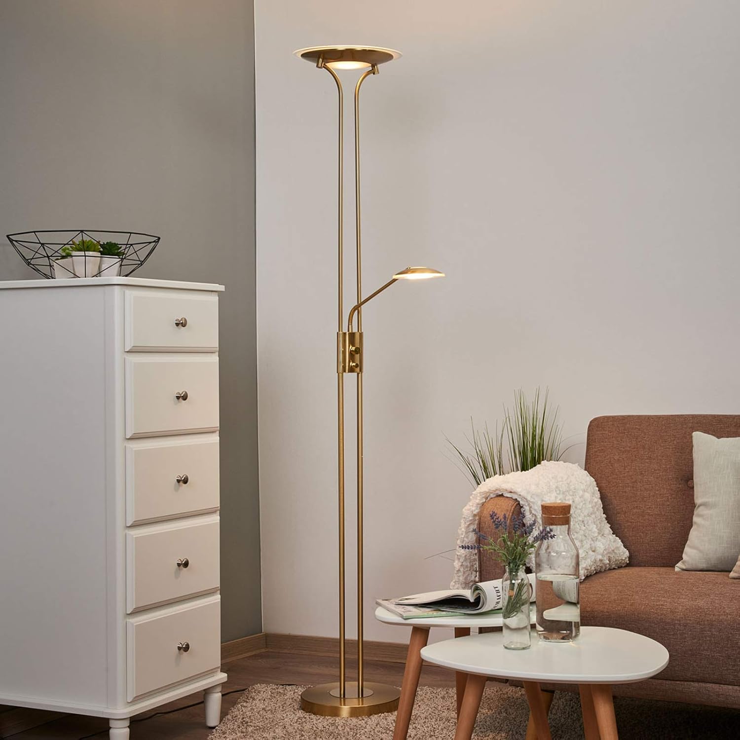 gold uplighter floor lamp