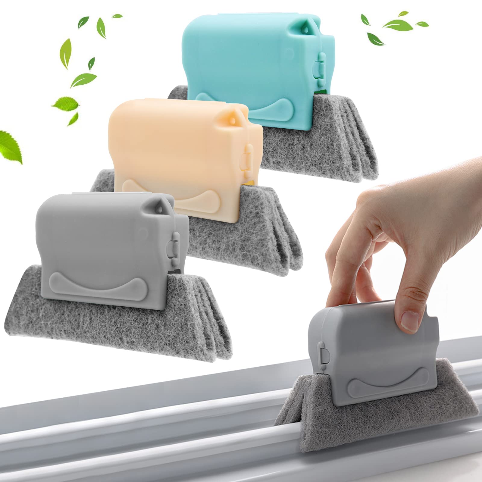 3Pack Window Groove Cleaning Brush, Window and Door Track Gap Cleaning Brush, Hand-held Quickly Clean Crevice Cleaner Tools for All Windows/Sliding Doors/Tile Lines/Shutter/Car Vents
