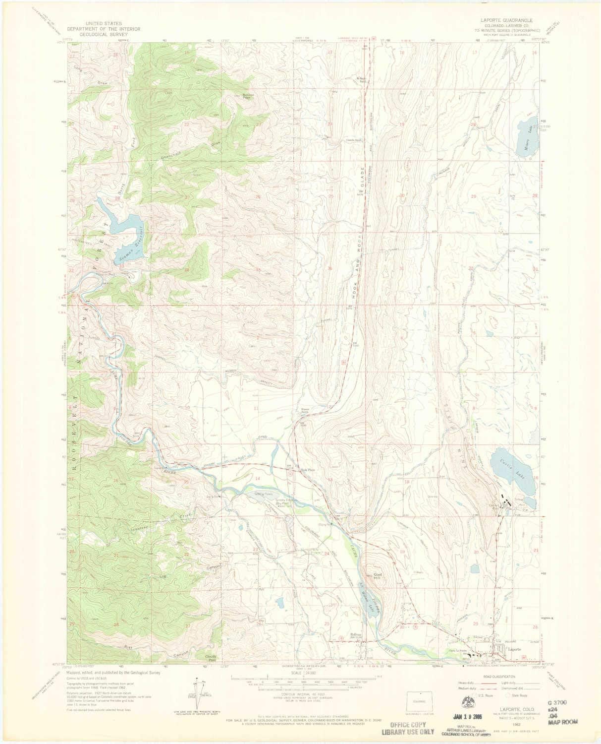YellowMaps Laporte CO topo map, 124000 Scale, 7.5 X 7.5