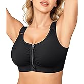 BRABIC Zip Front Closure Everyday Bra for Women Post Surgery Compression Support with Adjustable Straps Wirefree