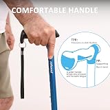 Rehand Foldable Quad Walking Cane Black Adjustable Height 78-96 cm view 3