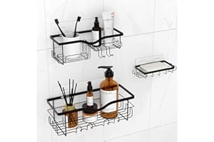 LiviNGPAi Shower Caddy, Shower Organizer, Shower Shelves, Adhesive Bathroom Organizer for Bathroom Storage, Large Capacity Shower Rack for Bathroom, Toilet, Kitchen and Dorm(Economic 3 Pack)