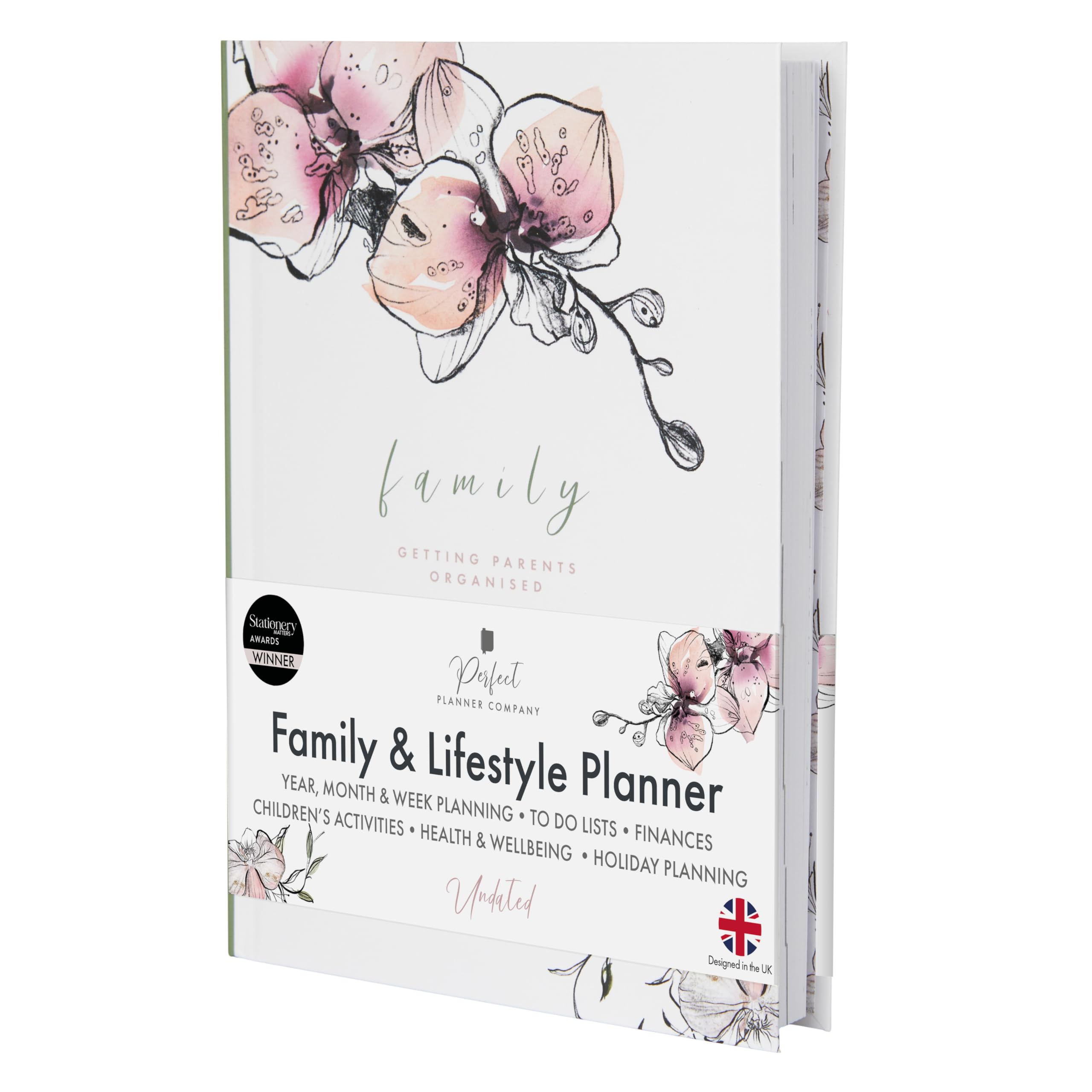 Perfect PLANNER company - Family & Lifestyle Planner - Undated A5 Personal Planner - Children's Activities - Finances, Budgets, Holiday Planning - 100gsm FSC Paper - Flexi Cover, Orchid