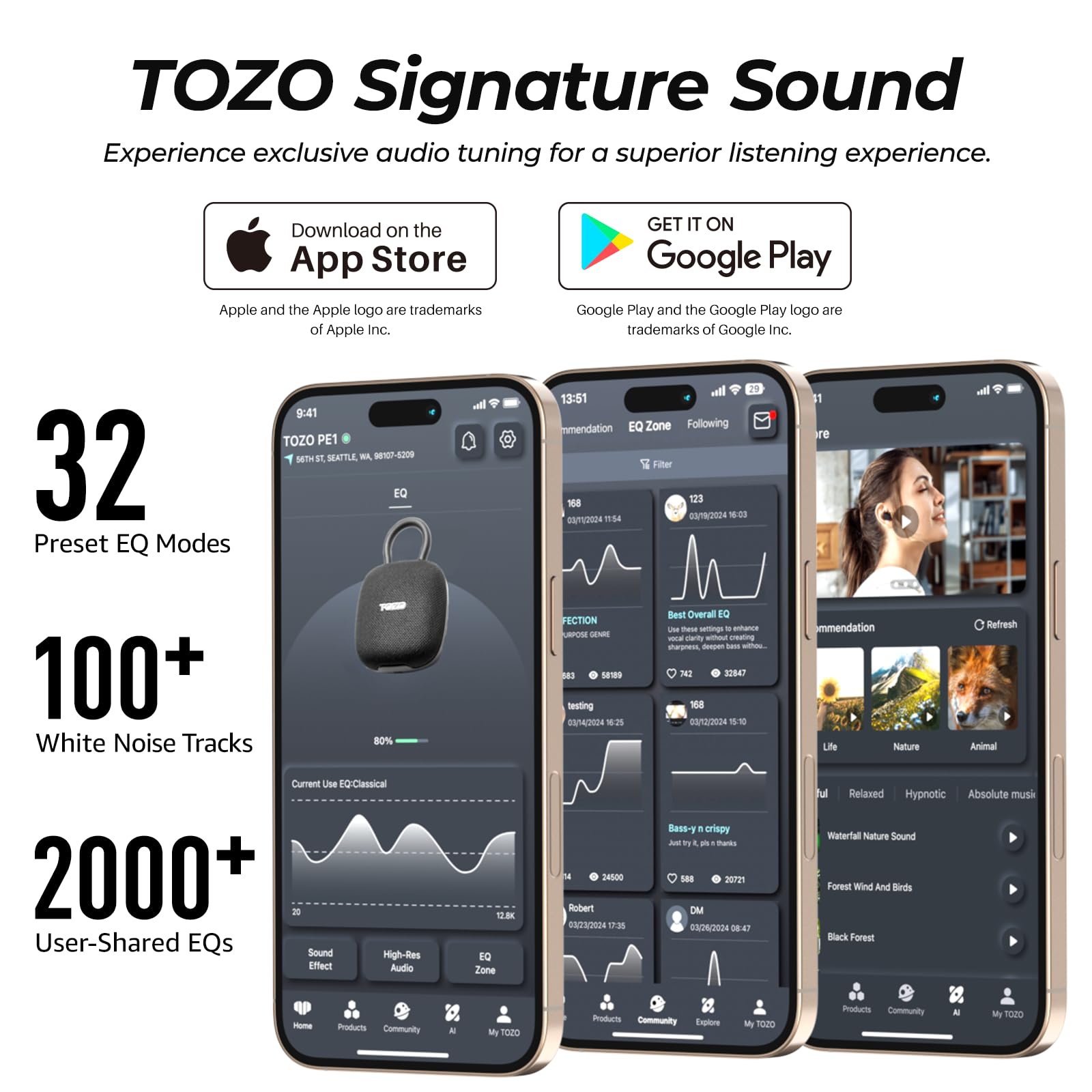 TOZO PE1 Portable Bluetooth Speakers with Adjustable Carabiner, Mini Bluetooth Wireless Shower Speaker with IPX8 Waterproof, 32H Playtime Punchy Bass Audio Speaker for Home, Outdoor and Travel, Black - Image 6