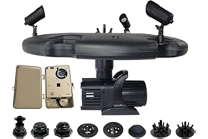 HALF OFF PONDS Floating Fountain – 1.75 HP Pond Aerator, 200' Cord – 14,800 GPH Water Pump – 11 Spray Patterns - Color-Changing LED Lights & Control Box - for Large Ponds, Lakes & Water Gardens