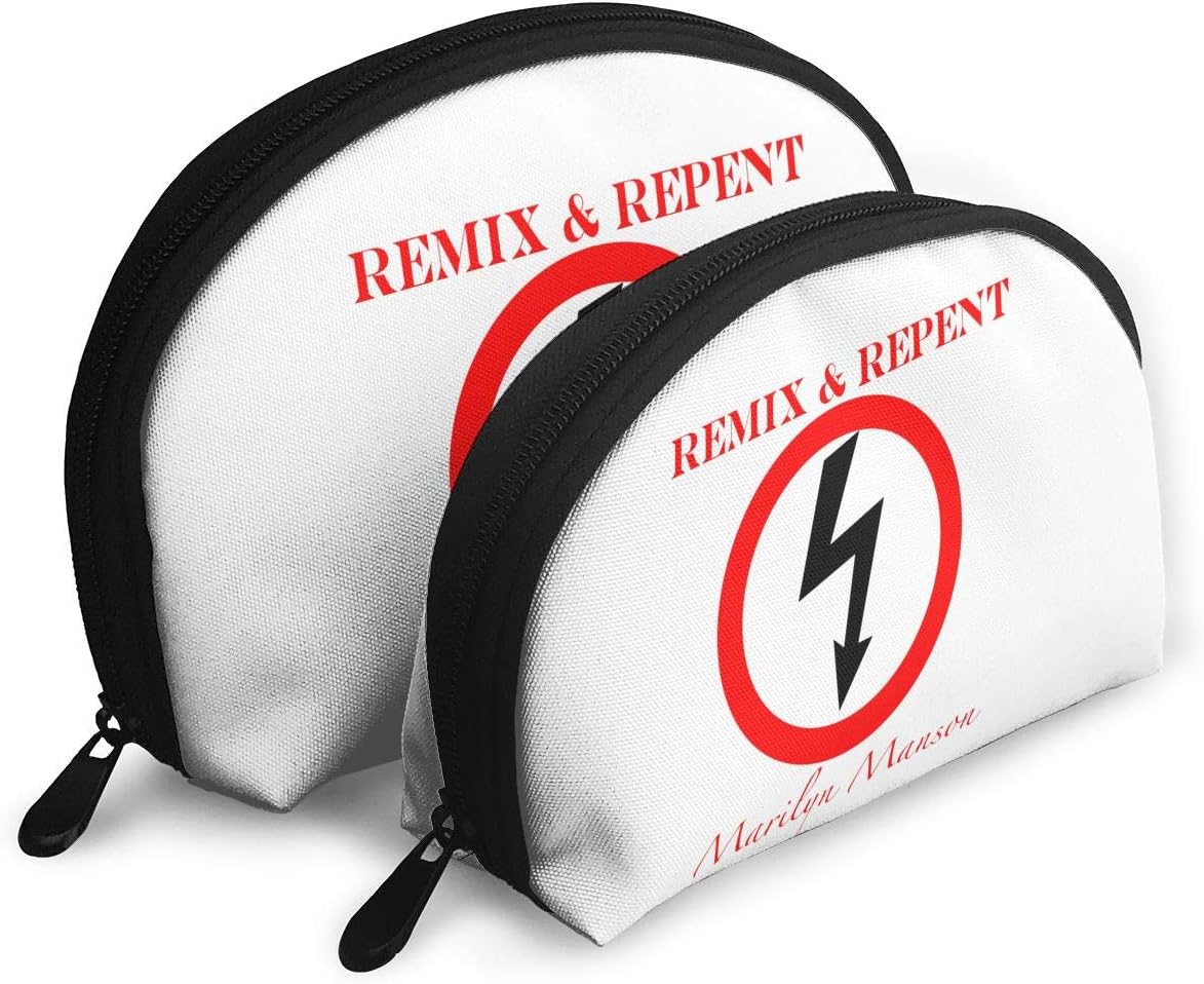 HualYwsl Marilyn Manson Women's Letter Waterproof Zipper Travel Cosmetic Bag Makeup Clutch Bag