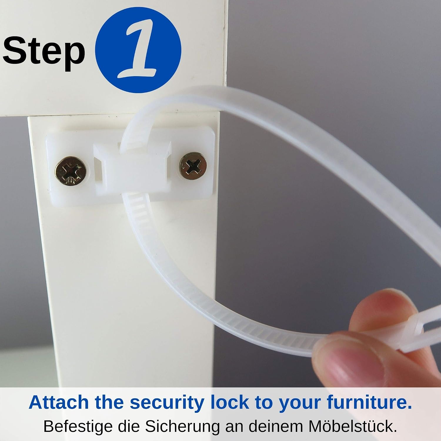 Anti-tip Device for Shelves chests of Drawers and cupboards, 10 Pack, for screwing Easy to Activate/deactivate - Image 5