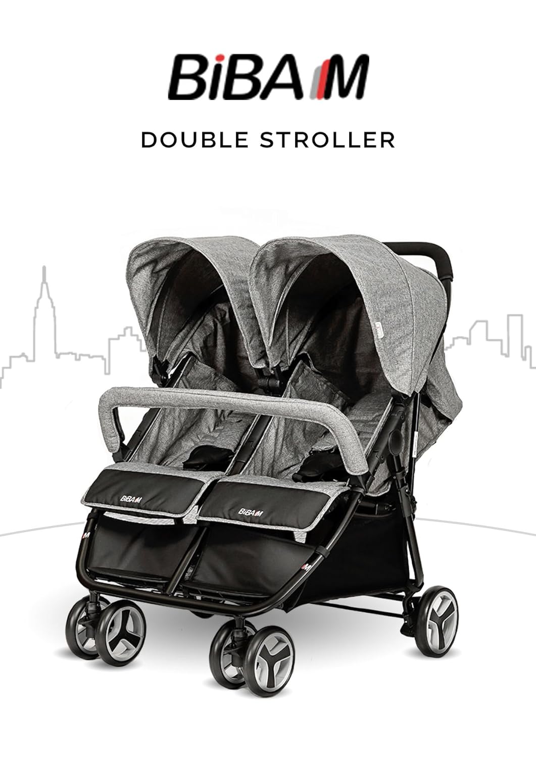 biba m double stroller