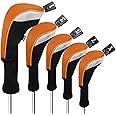 Andux 5pcs/Set Golf 460cc Driver Fairway Wood Club Head Covers Long Neck Replaceable No. Tags