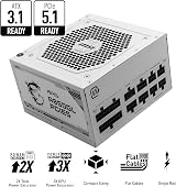 MSI MAG A850GL WHITE 850W ATX 3.0 Fully Modular PCIe 5.0 Gold PSU view 2