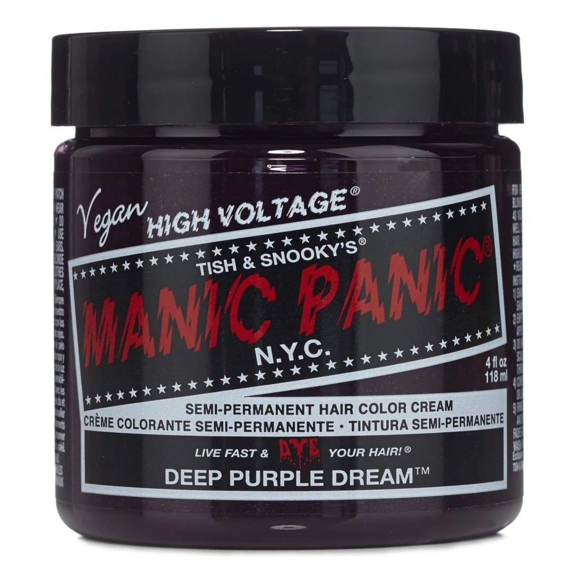Manic Panic High Voltage® Classic Cream Formula Colour Hair Dye 118ml (Deep Purple Dream™) - 2 PACK