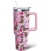 puhnhsv 40 oz Dachshund Tumbler with Handle, Insulated Stainless Wiener Dog Tumbler Coffee Travel Mugs Cup Water Bottle Dachshund Lovers Gifts for Women Girls