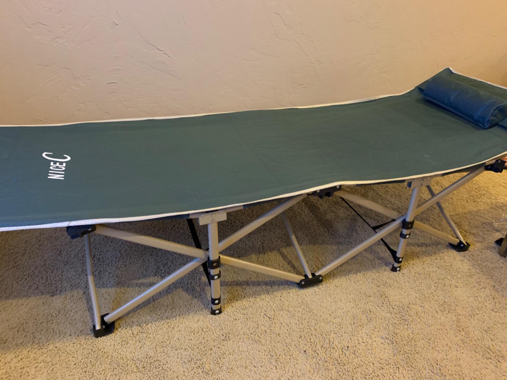 Best Folding Camping Cot Bed with Pillow, Carry Bag NiceC