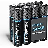 NICEBATT Lithium Batteries AAA, 1200mAh High Capacity, 1.5V Triple A Battery- 8 Count