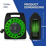 Desiretech 18m 4-Socket Extension Lead Heavy Duty Cable Reel 13A 4-Way view 3
