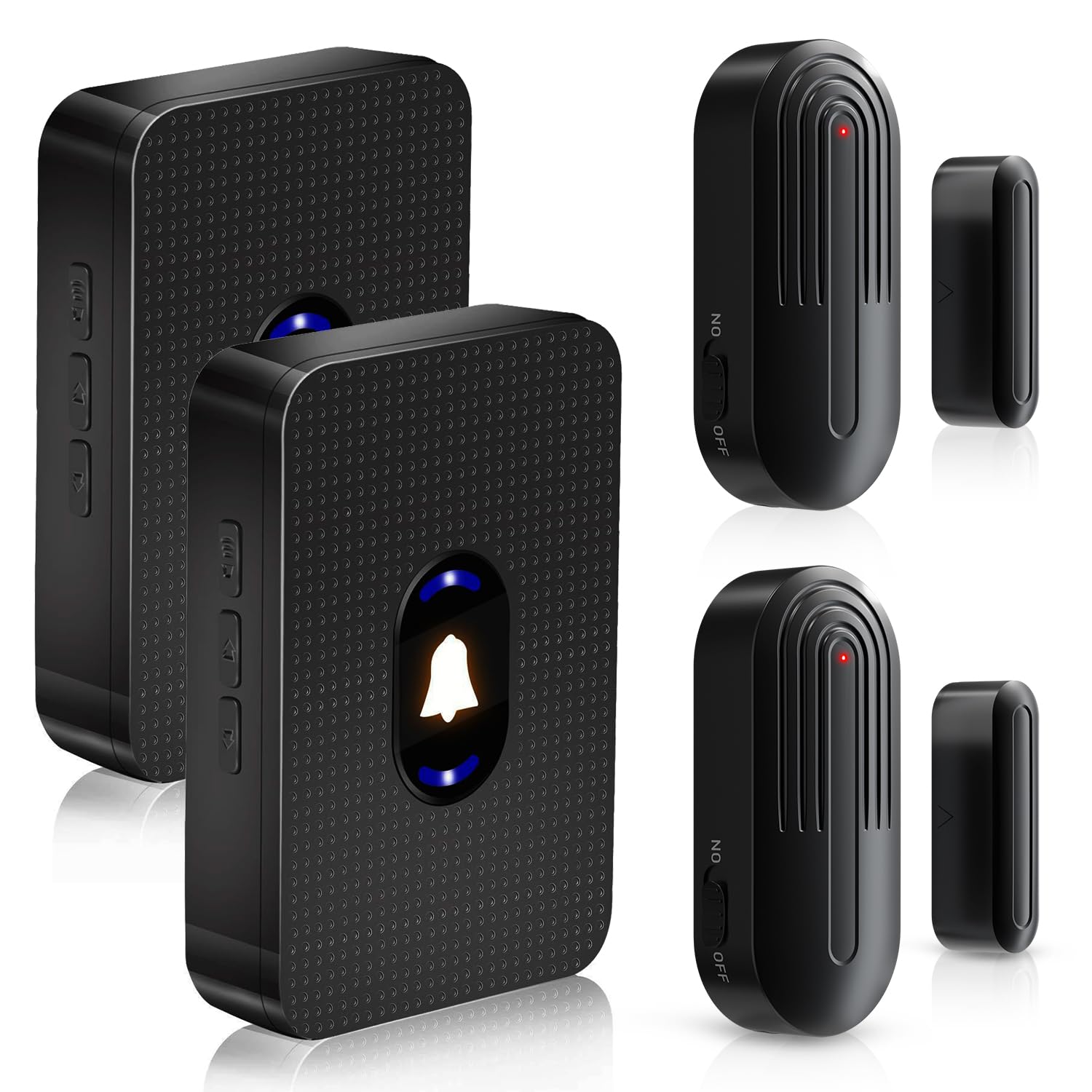 DAYTECH Wireless Door Alarm Sensor, Door Open Alarm Chime, Entry Alert For Home Store Office Security, 300ft/100m Operating Range, 55 Ringtones 5 Volume, 2 Receivers & 2 Sensors