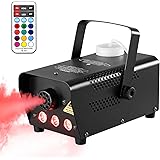 eletecpro Halloween Fog Machine with Wireless Remote Control, Portable 500W 3 LED Lights with 12 Colors, 2000 CFM Professiona