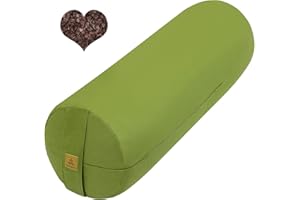 FelizMax Organic Buckwheat Bolster(24X9 in) Yoga Bolster Supportive Yoga Cushion for Restorative Yoga Accessories Meditation 