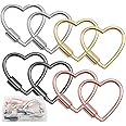 8 PCS Heart Carabiner Clip, Shaped Key Ring, Cute Keychain, Small Spring Snap Hooks, Mini Metal Buckle for Keys Craft DIY Purse Handbag Hardware Accessories, Multi-Color