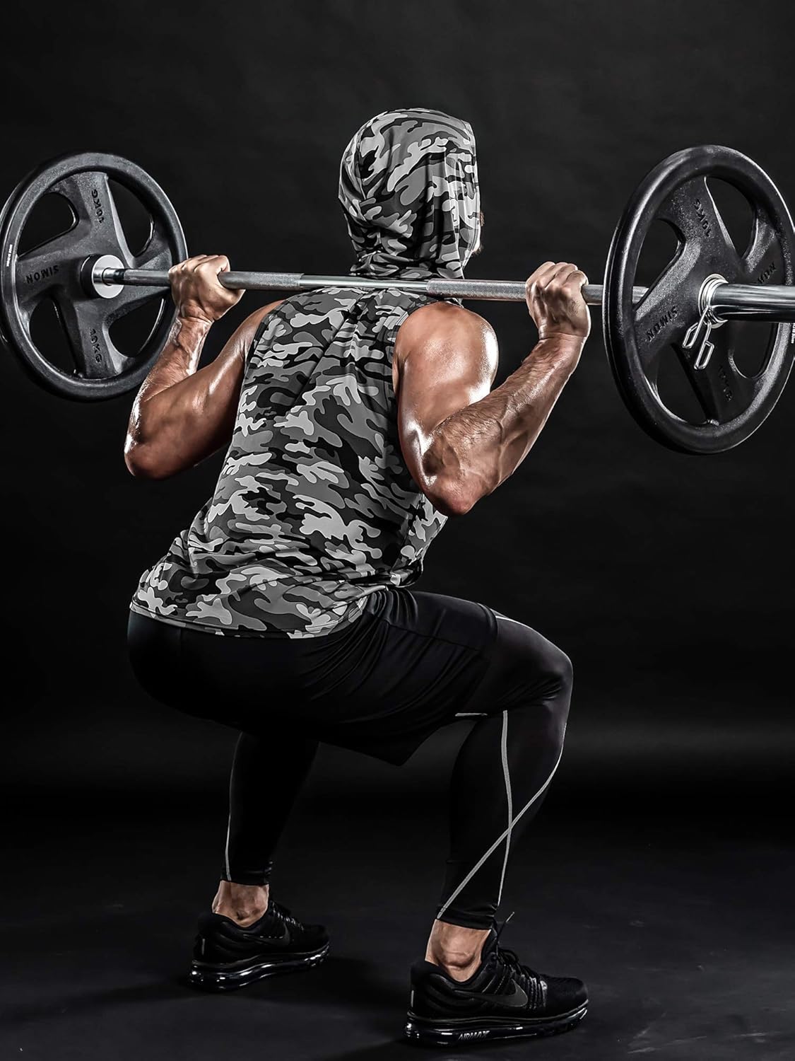 DRSKIN 1~2 Pack Men's Hooded Tank Tops Bodybuilding Muscle Cut Off T Shirt Sleeveless Gym Training Hoodies Workout Dry: Clothing