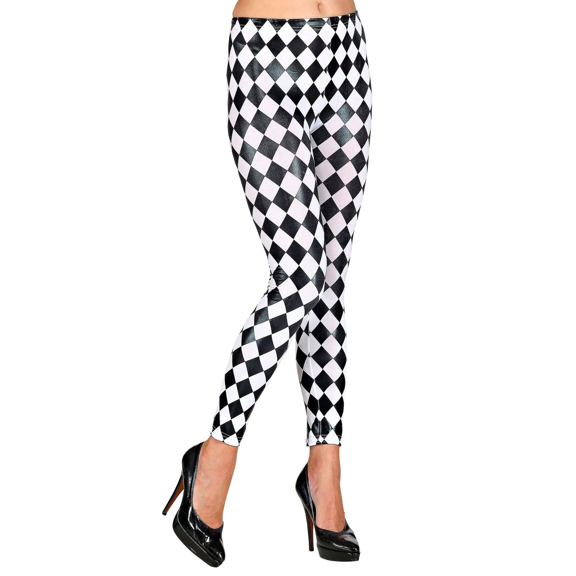 W WIDMANN MILANO Party Fashion - Leggings a Rombi Donna, Arlecchino, Ballerina, Discoteca, Horror Clown, Punk, Carnevale, Halloween, Feste a Tema