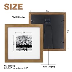 Egofine 8x8 Picture Frames 4 Pack Covered by