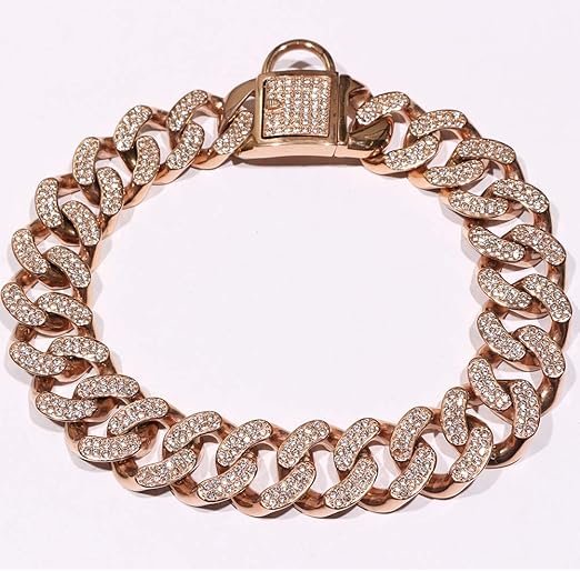 gold diamond dog collar