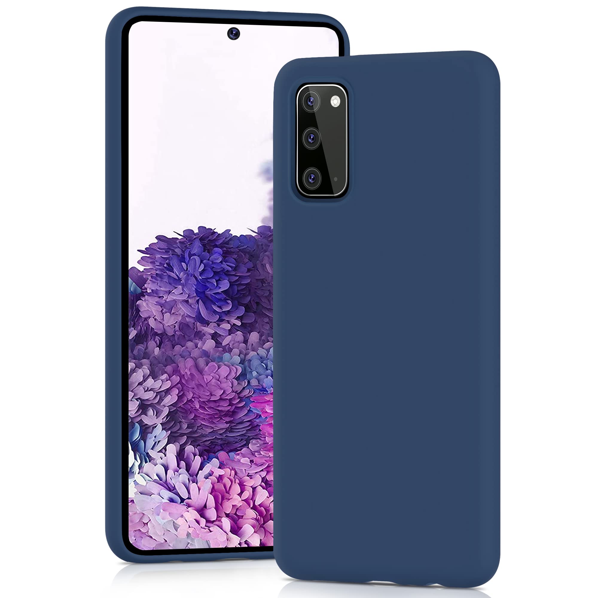 YATWIN Silicone Case for Samsung Galaxy S20, Soft-Touch, Shockproof, DustProof, Antiskid Full Body Armour Phone Cover for Samsung Galaxy S20 - Dark Blue — image 1
