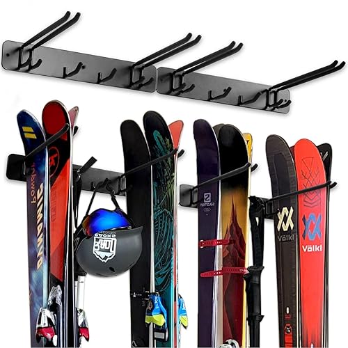 Aking Ace Wall Mount Ski Storage Rack,Garage Snowboard Storage