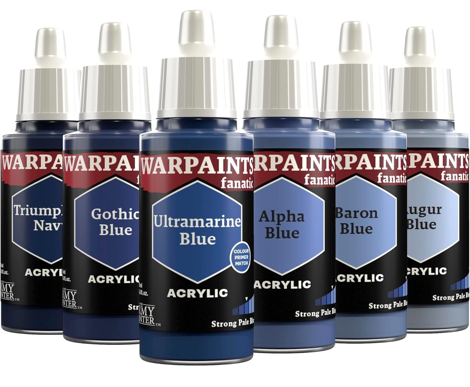 The Army Painter, Warpaints Fanatic Flexible Triad: Strong Pale Blues, 6 x 18 ml acrylic paints - Miniature quality hobby paint for Dungeons and dragons (DnD) & Warhammer Miniatures