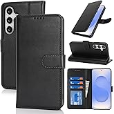 SunYoo for Samsung Galaxy S25 Case Wallet with Card Holder,Galaxy S25 Wallet Case for Men Women,PU Leather Magnetic Clasp Stand Flip Phone Case Cover-Black
