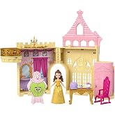 Mattel Disney Princess Belle Storytime Stackers Doll House Playset | Posable Belle Small Doll with Removable Skirt, 4 Character Friends &amp; 4 Accessories, Inspired by Disney Movie​