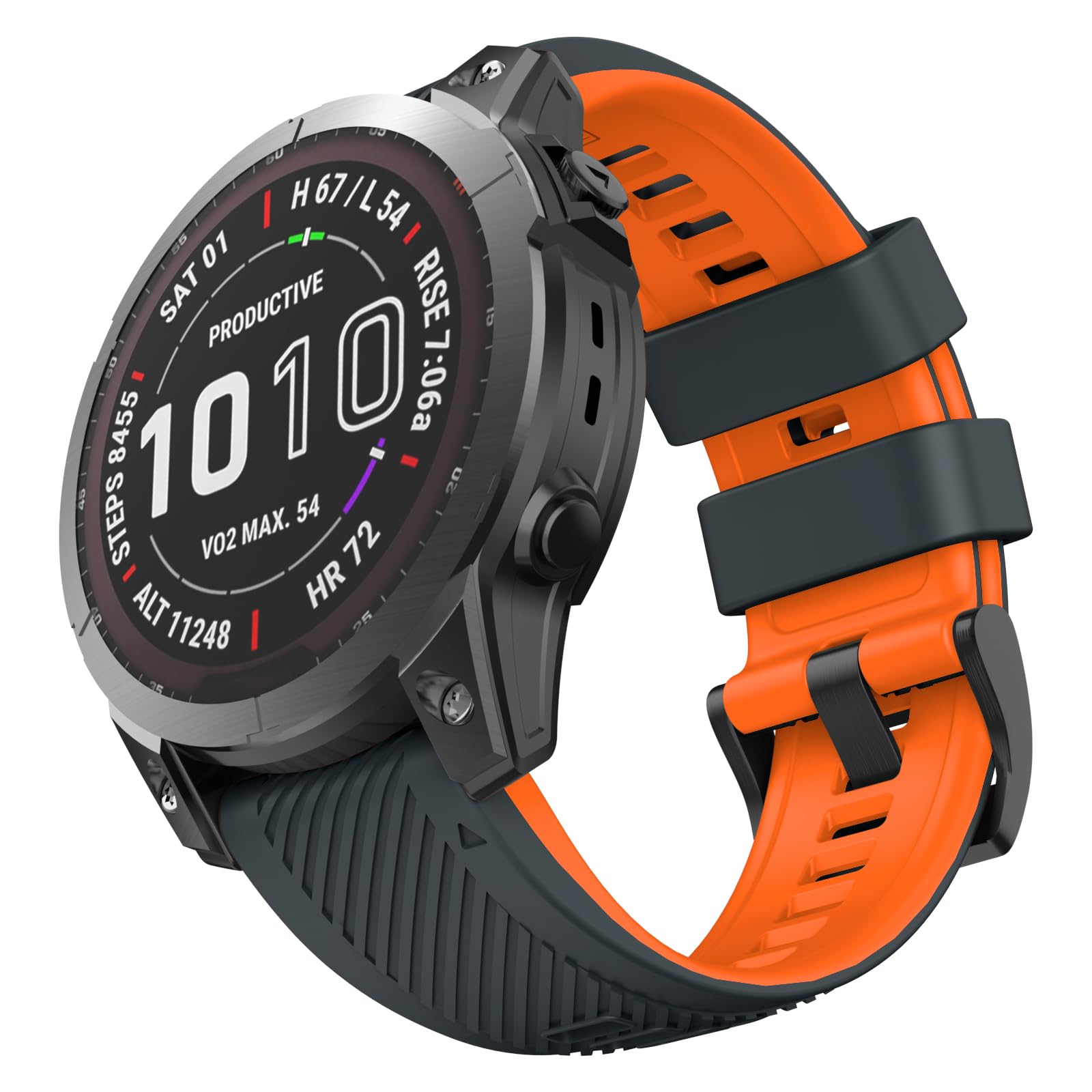 OVERSTEP Silicone 22mm Watch BandSport, Multi-Device - Compatible With Garmin Fenix 7/6/5 and Epix Pro 47mm