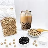 US Boba Co Unsweetened Tapioca Pearl, Easy to Cook, Tapioca Boba Balls for Tea Milk, Coffee &amp; Dessert Topping, Fresh Made in USA, Brown Sugar Flavor, 1 Pound (Pack of 1)