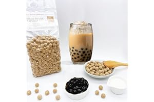 FANALE US Boba Co Unsweetened Tapioca Pearl, Easy to Cook, Tapioca Boba Balls for Tea Milk, Coffee & Dessert Topping, Fresh Made in USA, Brown Sugar Flavor, 1 Pound (Pack of 1)