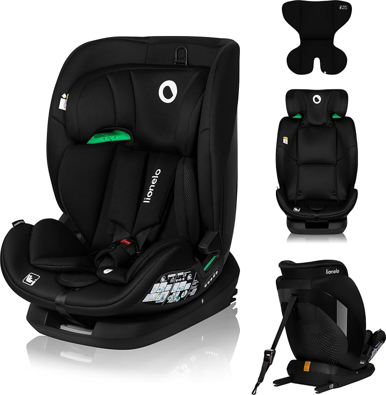 LAVENDER I-SIZE Siège Auto Enfants de 76 à 150 cm Conforme à la Norme R129 i-Size, Montage Face à la Route ISOFIX Ceinture TT, Réglage de l'Appui-tête et du Dossier Insert réducteur (Black)
