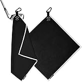 Frevontica Magnetic Golf Towel with Clip and Cleaning Pocket -Premium Ultra Absorbent and sandfree Waffle Weave Microfiber Towel-Golf Accessories for Golf Bags, Carts or Clubs 16"*16“