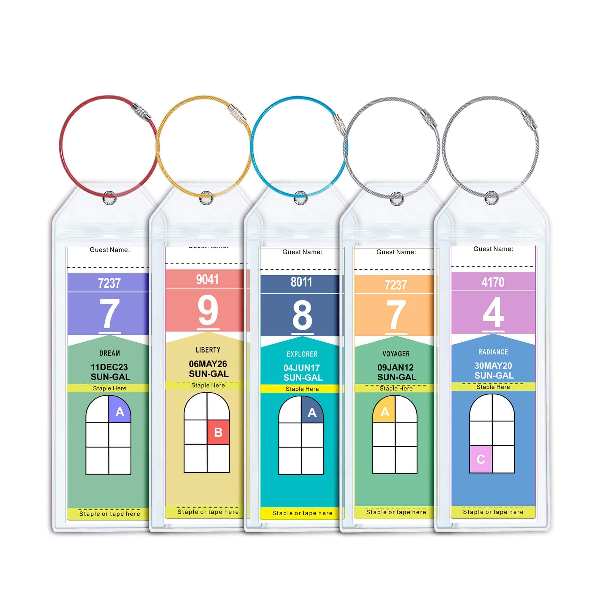 Cruise Luggage Tag Holder for Royal Caribbean & Celebrity 5 Pack, Cruise Ship Essentials 2025 Waterproof, Cruise Must Haves Durable