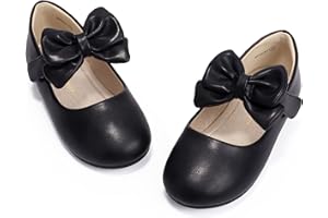 PANDANINJIA Toddler Girl Dress Shoes Mary Jane Ballet Flats Toddler Little Kid Wedding Party Flower Girl Shoes