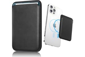 Crymow for Magsafe Wallet,Magnetic Wallet Card Holder,Ultra-Thin Magnetic Phone Wallet,Magnetic Magsafe Wallet for Apple iPhone 15/14/13/12 Pro/Max/Plus/Mini-Vegan Leathe,Black
