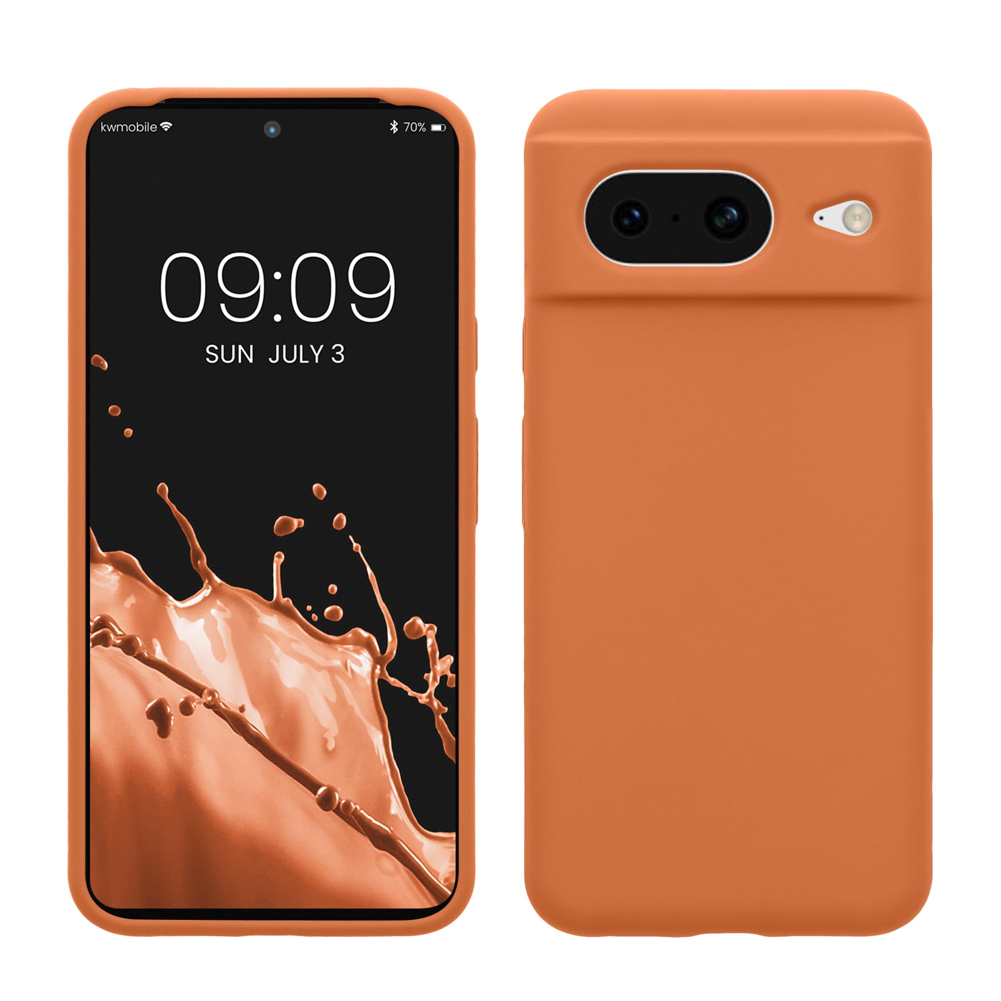 kwmobile Case Compatible with Google Pixel 8 Case - TPU Silicone Phone Cover with Soft Finish - Warm Apricot — image 1