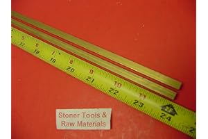 STONER METALS 2 Pieces 1/4" x 1/4" C360 Brass Square BAR 24" Long Solid .250" Mill Stock H02