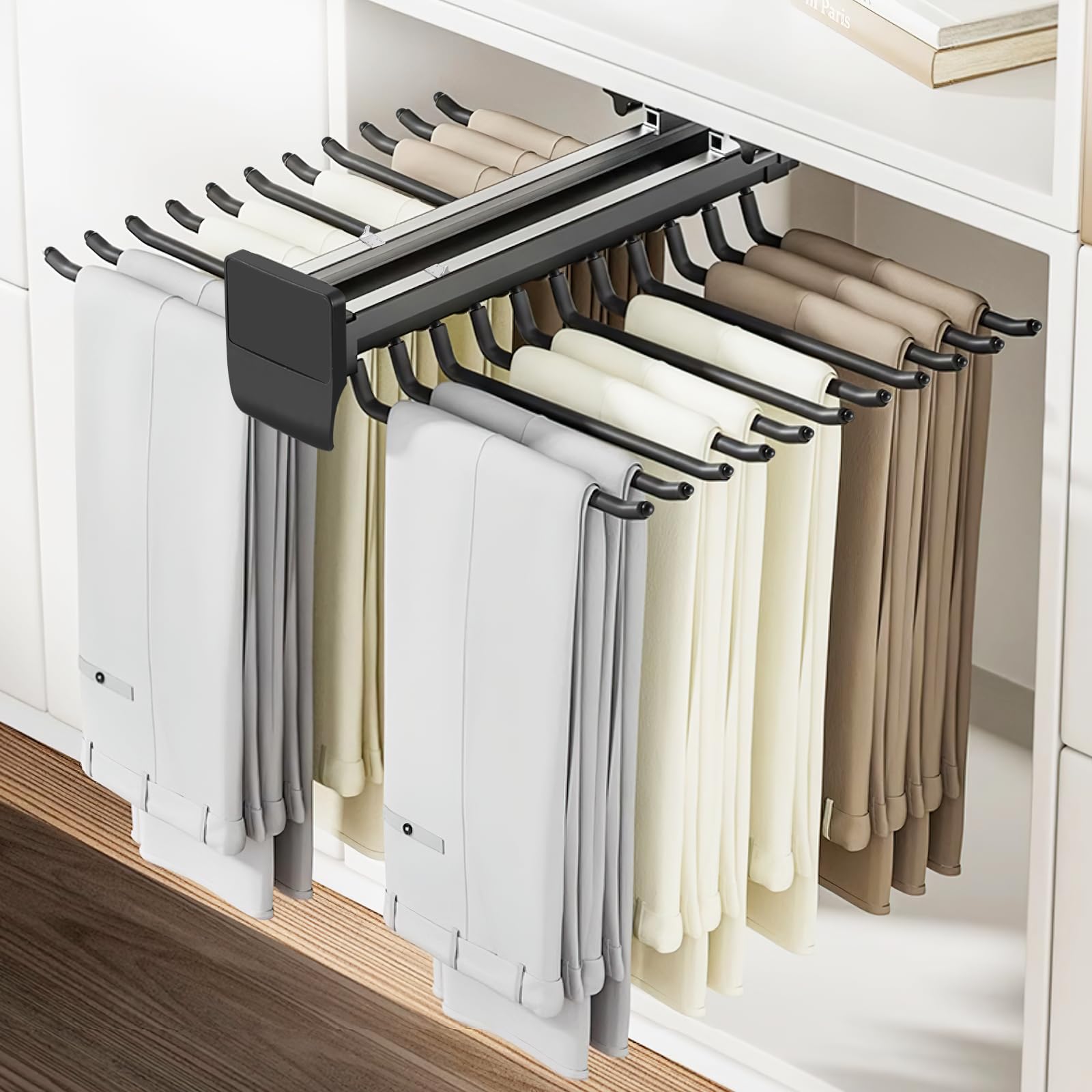 Photo 1 of **USED**
YJINGRUI Pull Out Pants Rack, 20 Arms Double Row Steel Pull Out Trousers Rack for Closet, Pants Organizer for Closet Cloakroom Bedroom to Space Saving and Storage