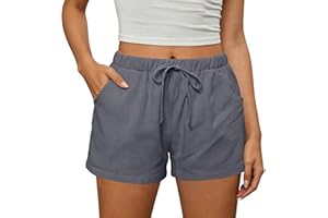 Beach Shorts for Women Vacation High Waisted Shorts Drawstring Short Pants Summer Comfy Travel Pants with Pockets
