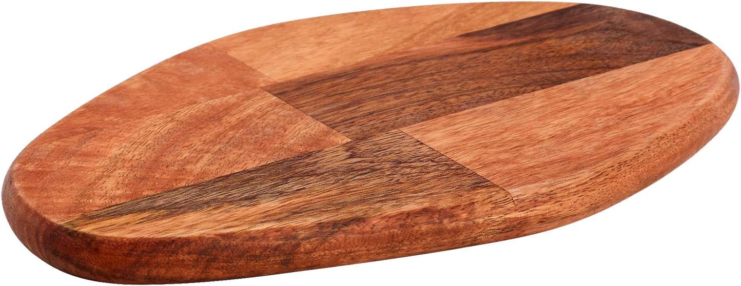 Premium Mango Wood Chopping Board by La Mongoose. Reversible, Anti-Microbial, Solid, Sturdy Cutting Board. Serving Plate / Tray / Platter. 28 x 19 x 2cm (Small)